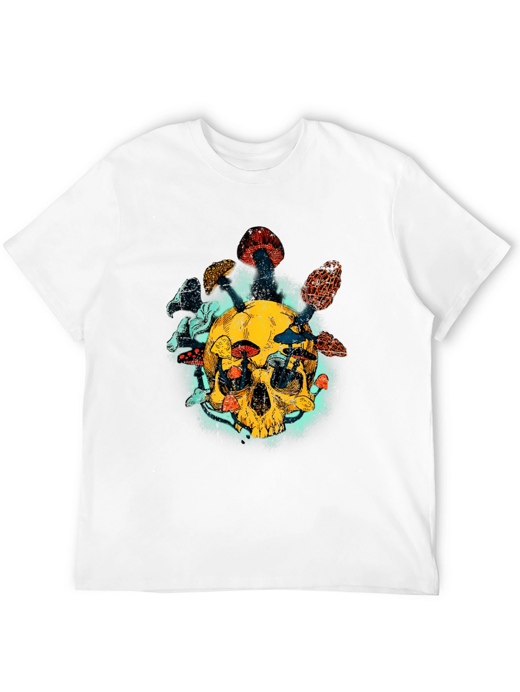 Skull & Mushroom Graphic Tee - Unique Design