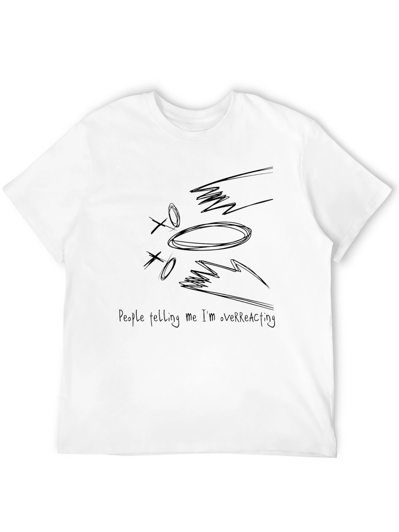 Overreacting Graphic Tee - Mens Black T-Shirt