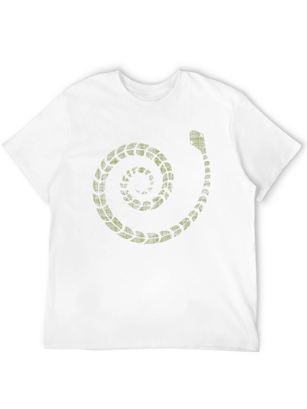 Spiral Snake Print Mens Black T-Shirt