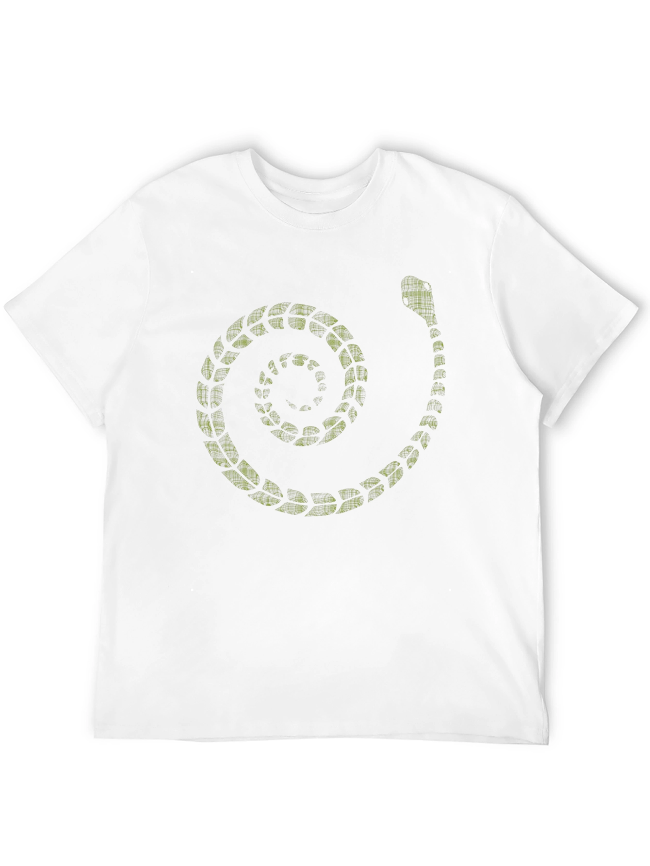 Spiral Snake Print Mens Black T-Shirt