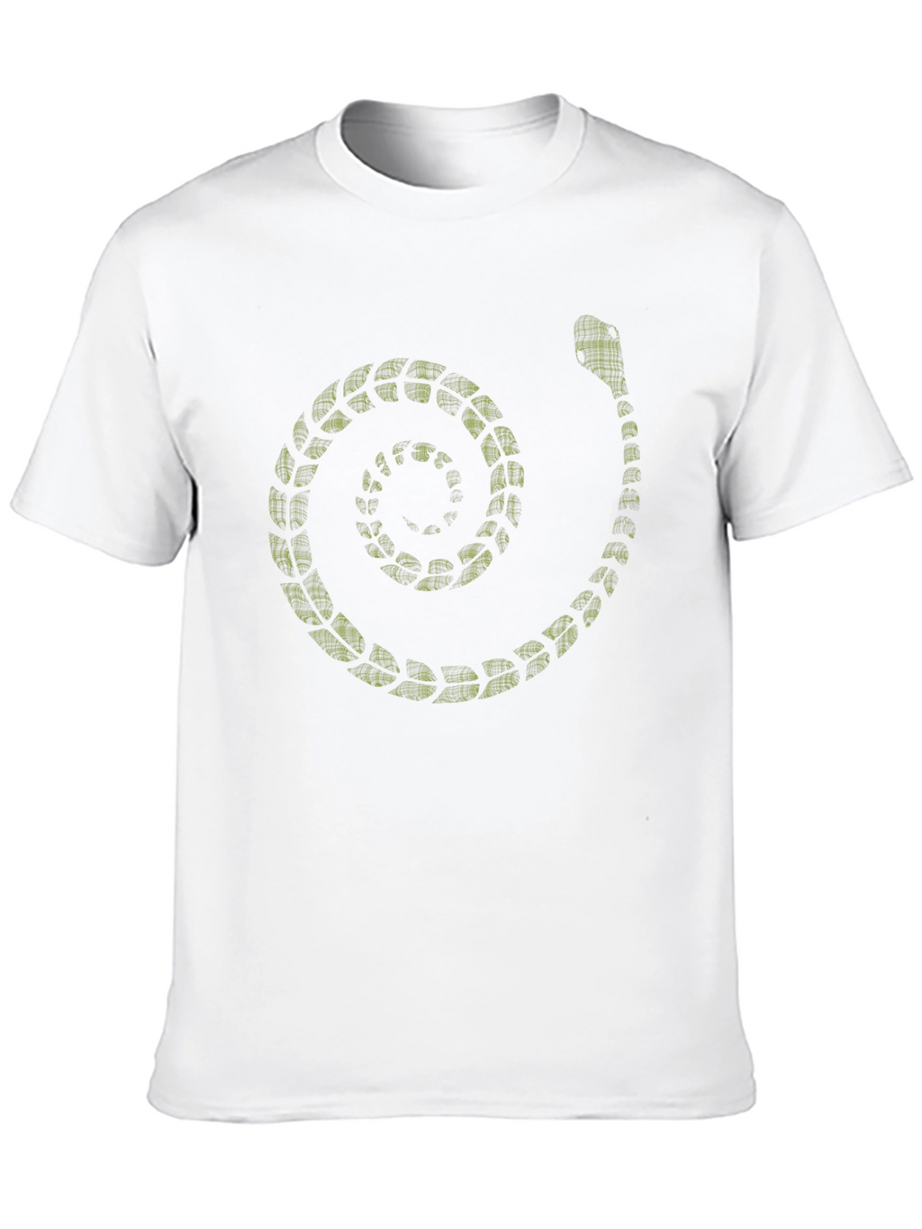 Spiral Snake Print Mens Black T-Shirt
