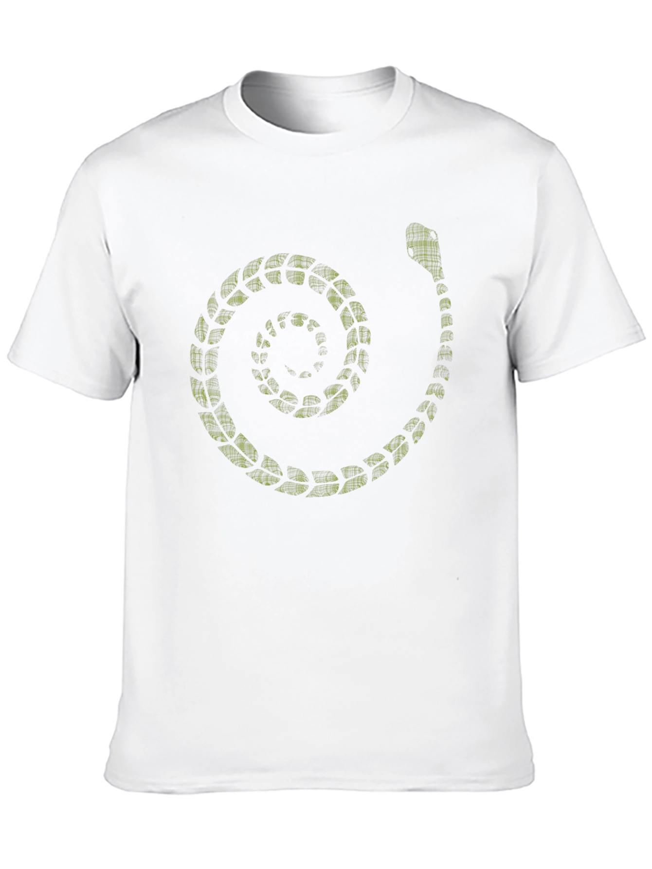 Spiral Snake Print Mens Black T-Shirt