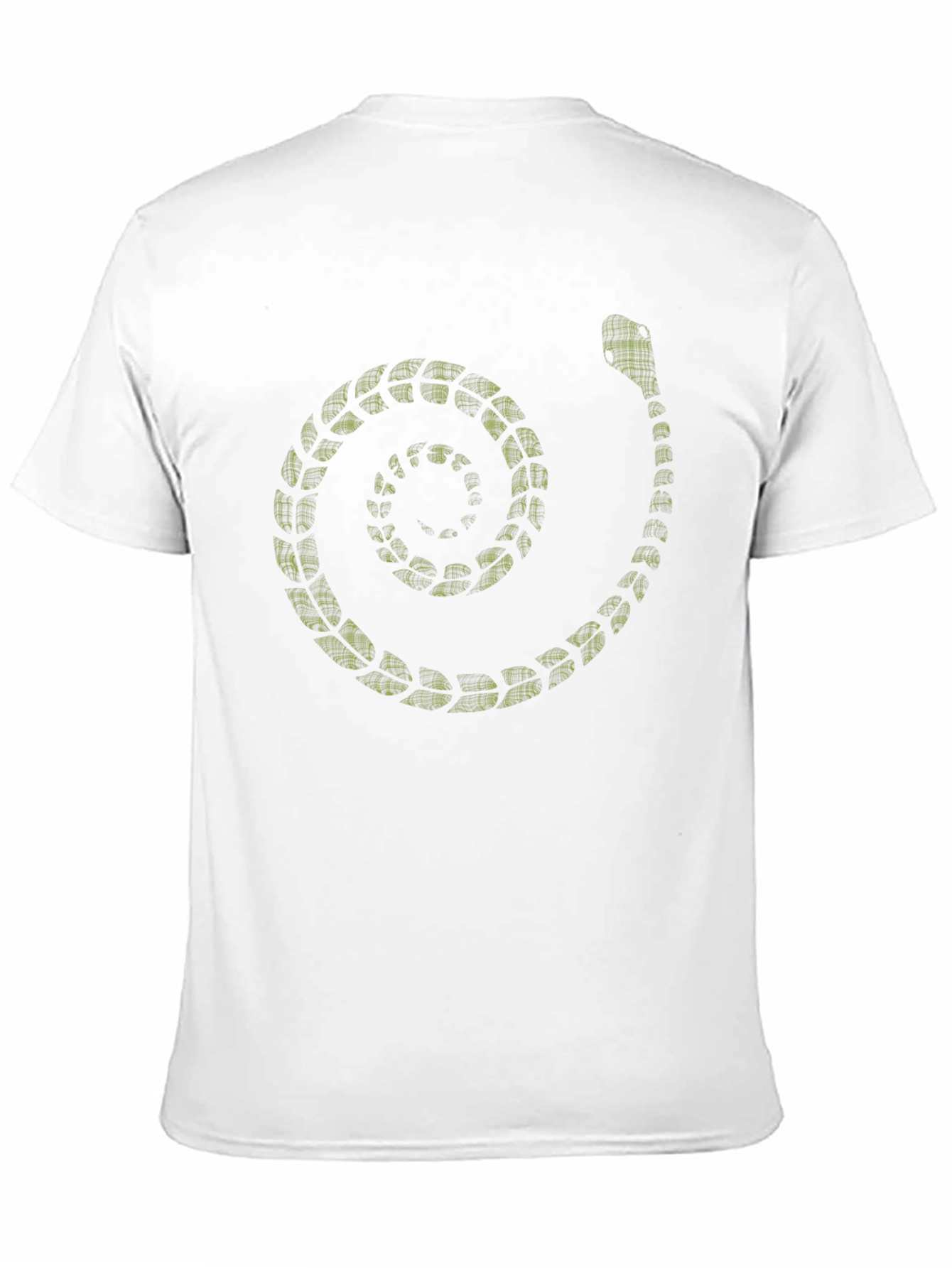 Spiral Snake Print Mens Black T-Shirt