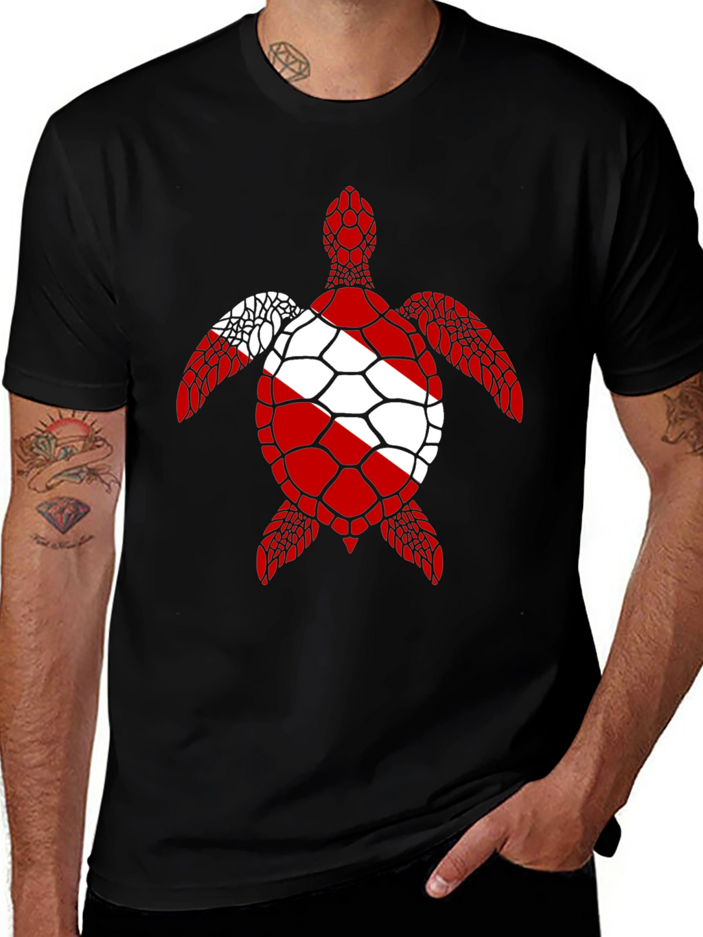 Scuba Diving Flag Turtle T-Shirt