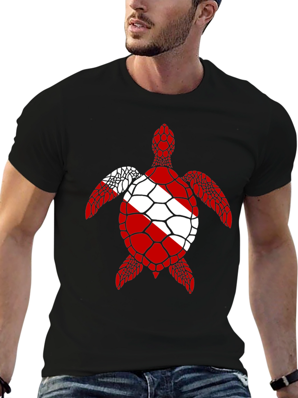 Scuba Diving Flag Turtle T-Shirt
