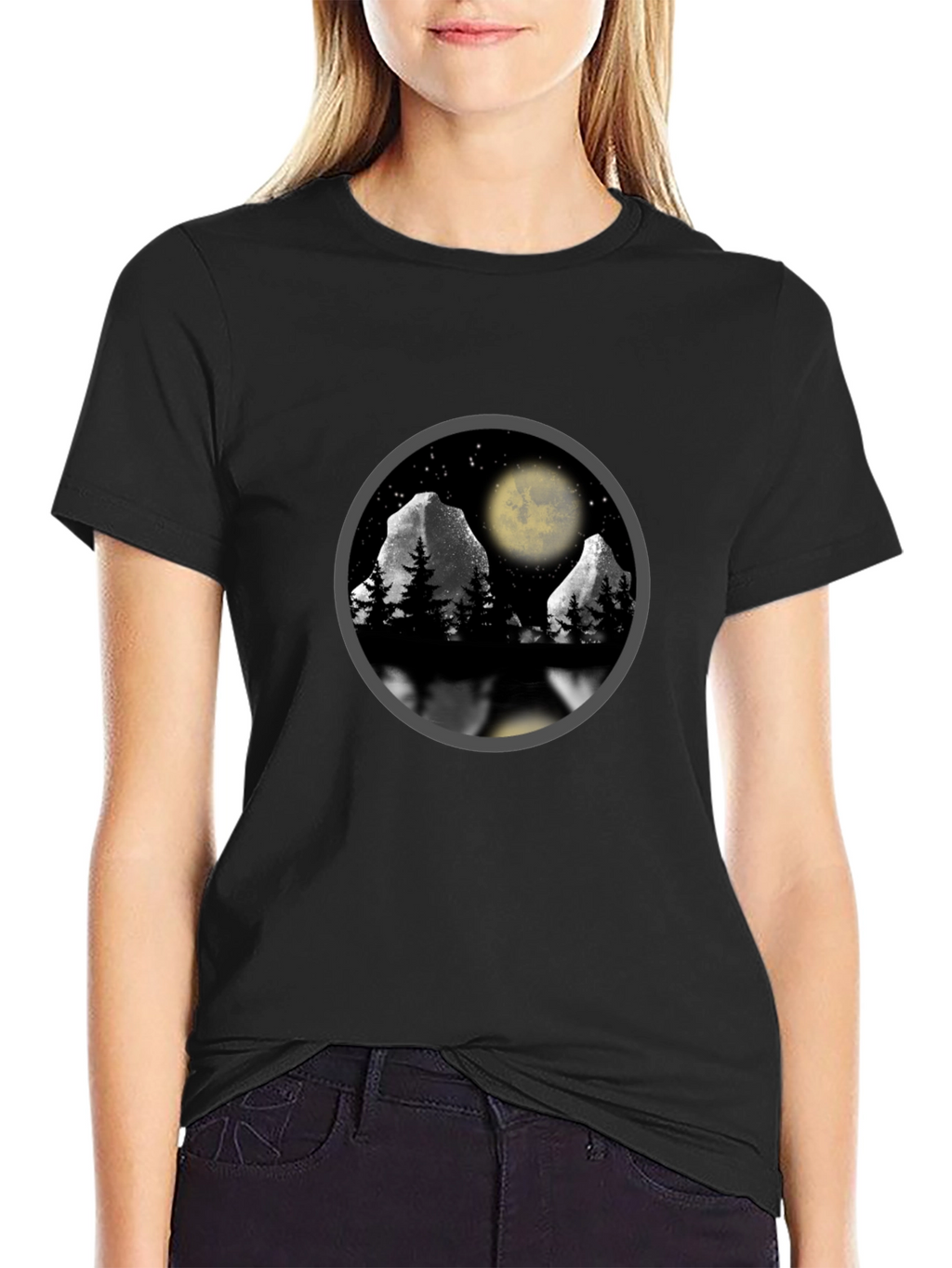Mountain Moon T-Shirt - Nature Scene Graphic Tee