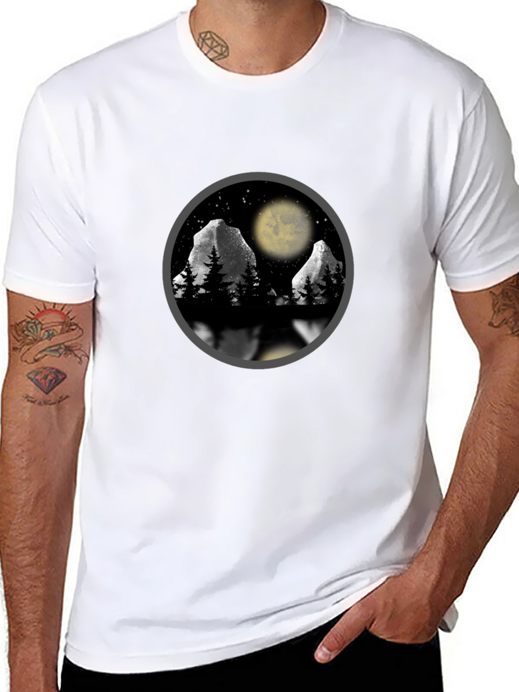 Mountain Moon T-Shirt - Nature Scene Graphic Tee