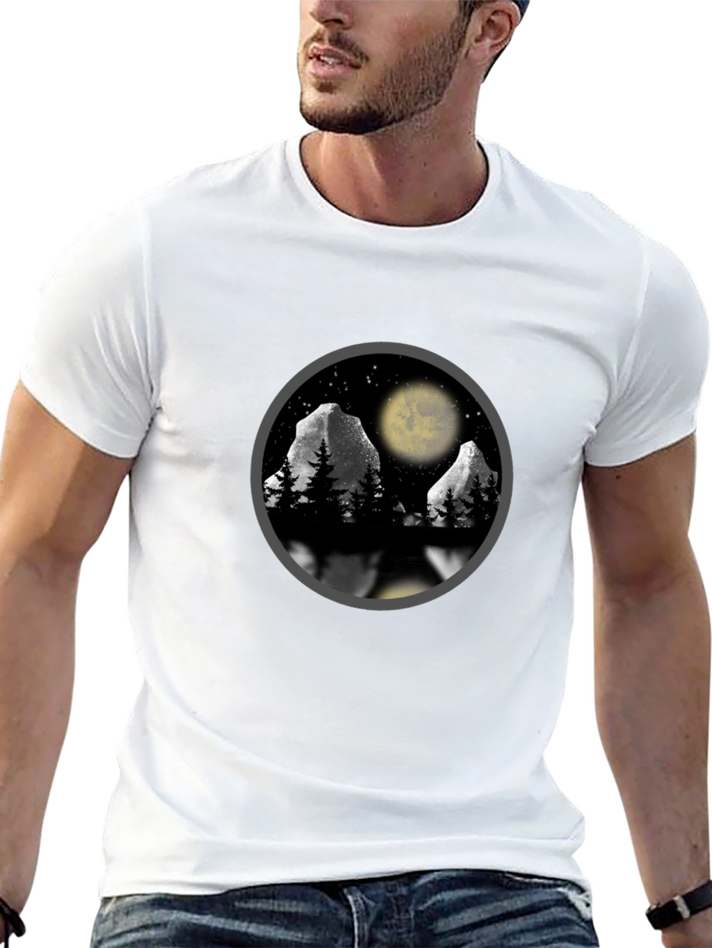 Mountain Moon T-Shirt - Nature Scene Graphic Tee