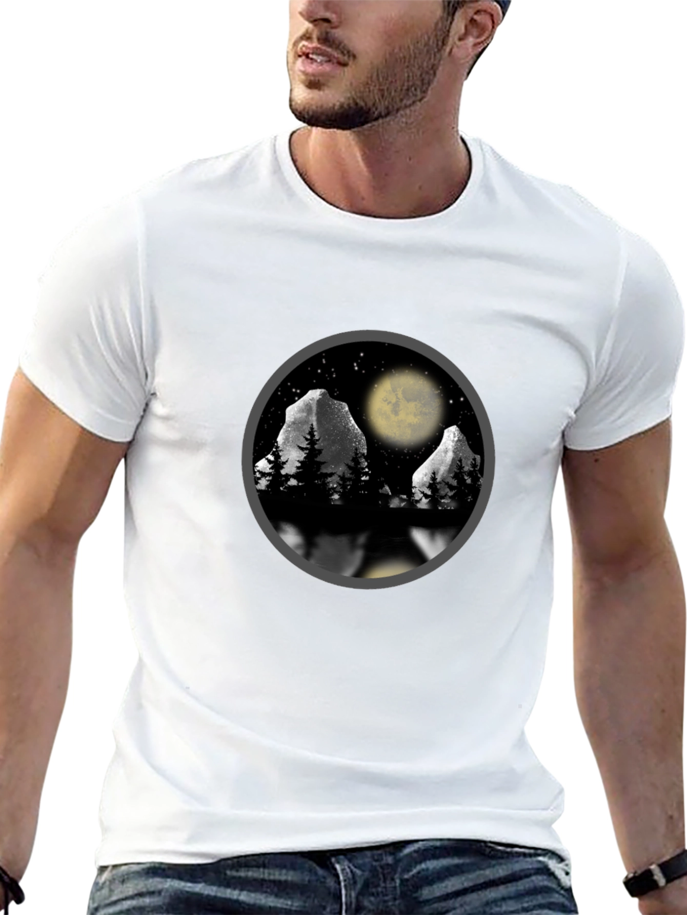 Mountain Moon T-Shirt - Nature Scene Graphic Tee