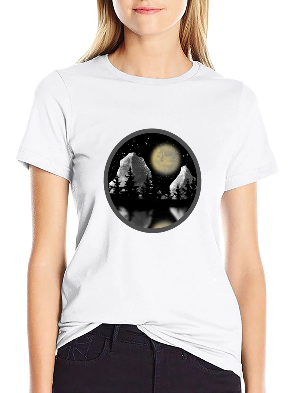 Mountain Moon T-Shirt - Nature Scene Graphic Tee
