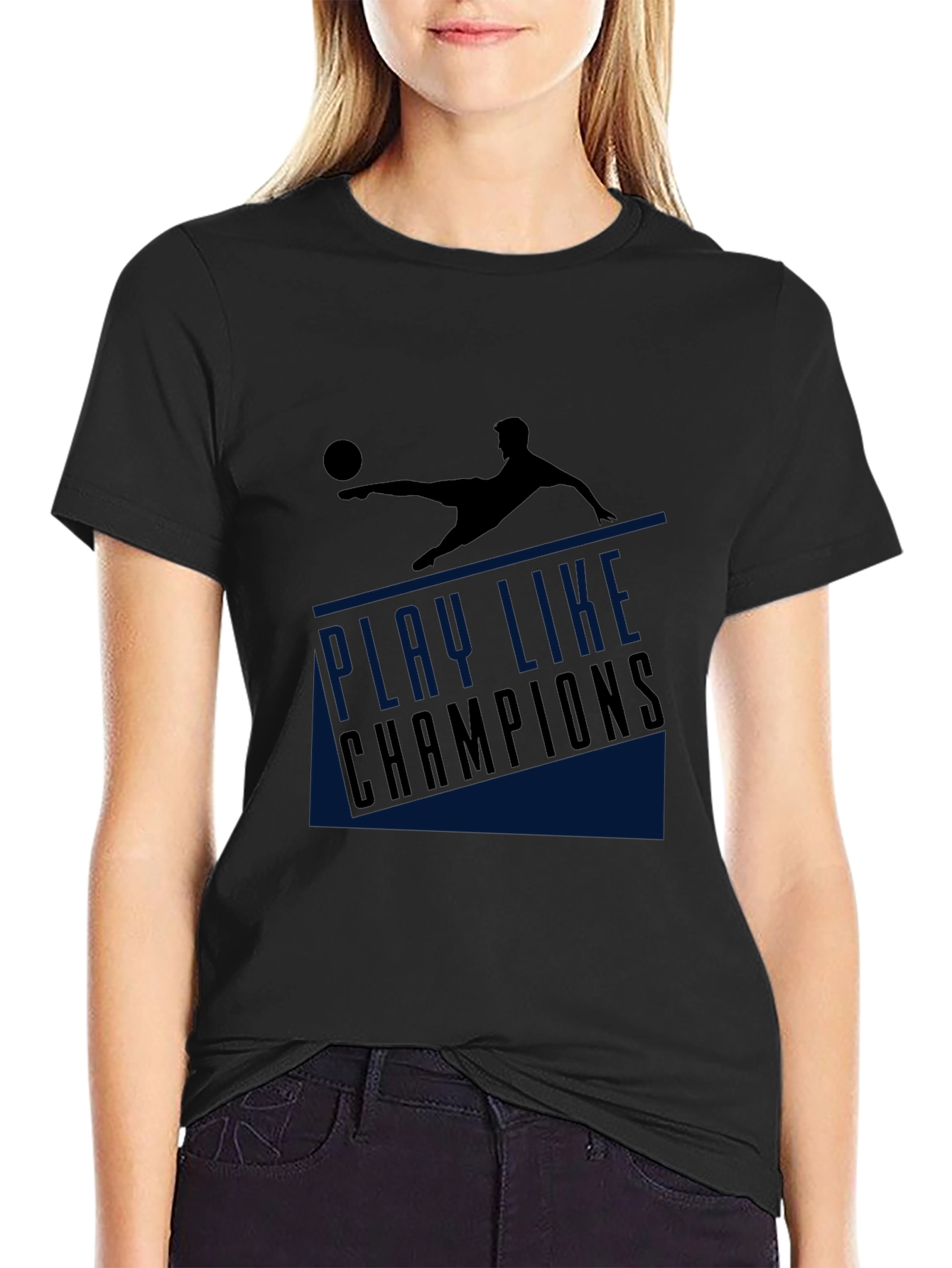 Play Like Champions Black Graphic T-Shirt