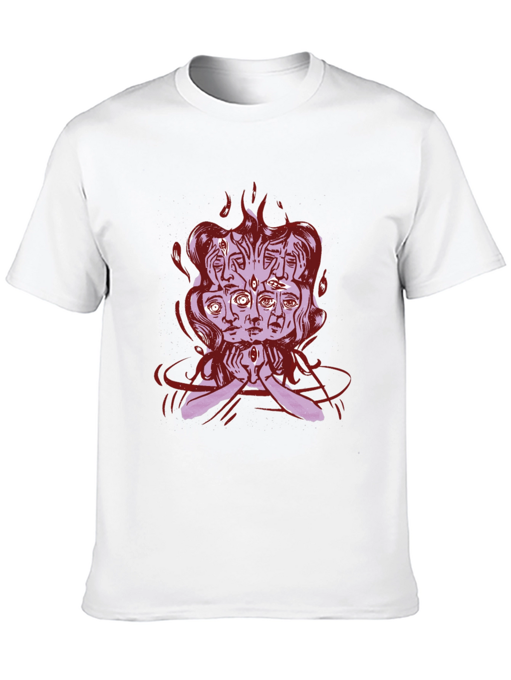 Mystic Faces Graphic Tee - Black Cotton Shirt
