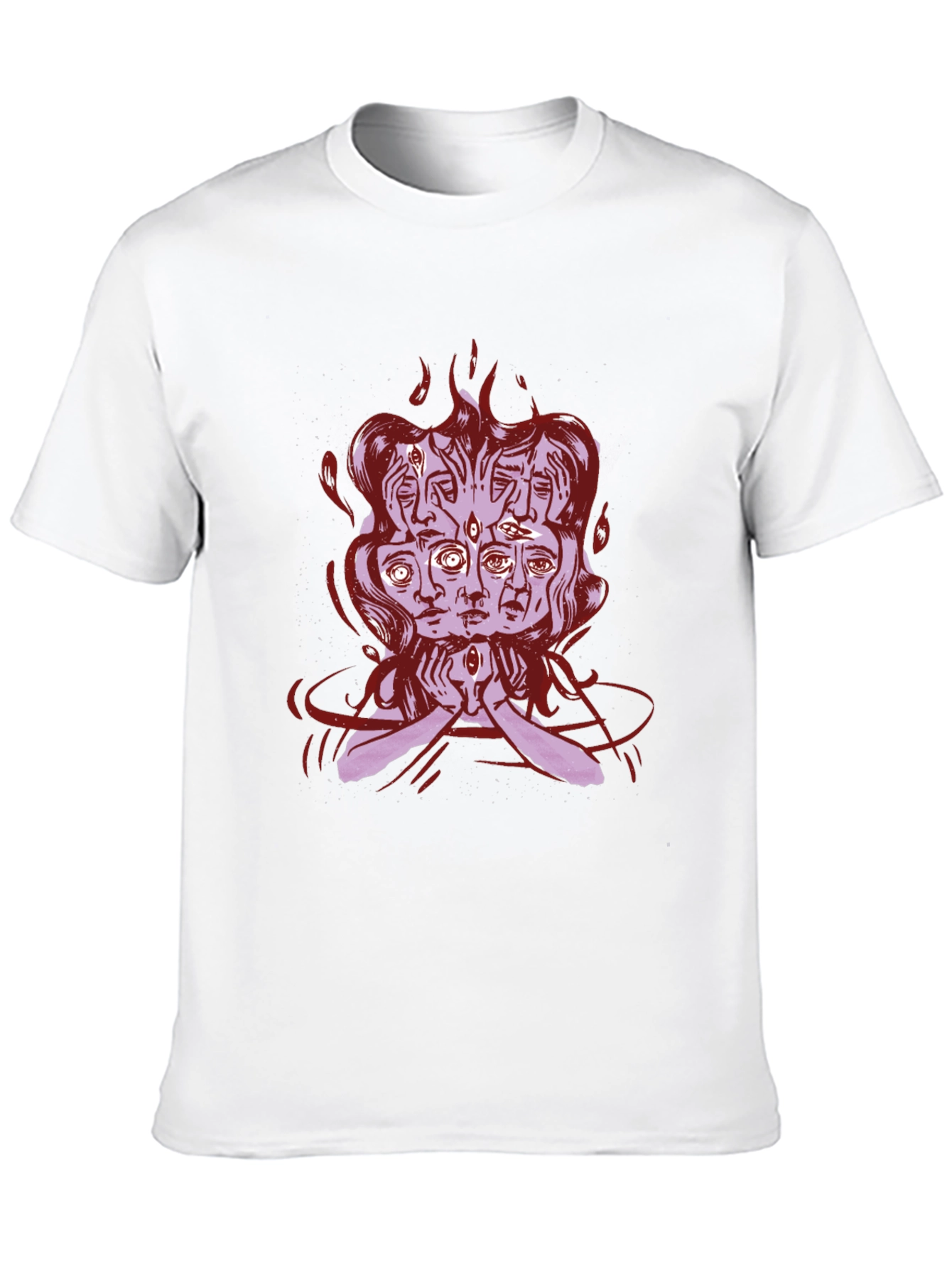 Mystic Faces Graphic Tee - Black Cotton Shirt