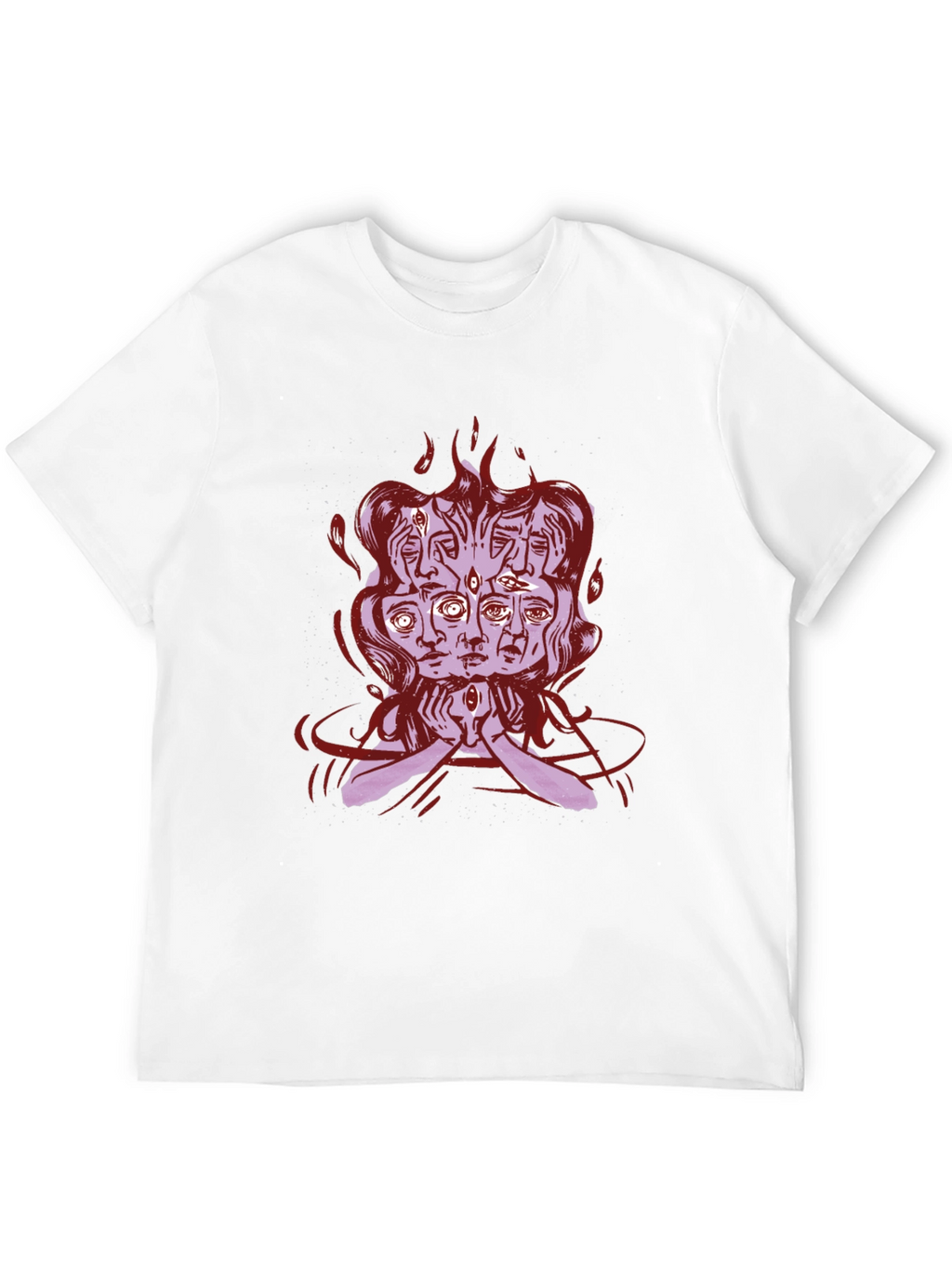Mystic Faces Graphic Tee - Black Cotton Shirt