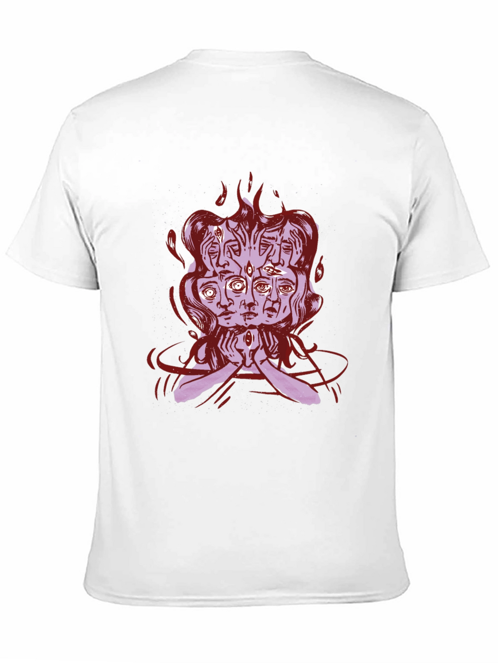 Mystic Faces Graphic Tee - Black Cotton Shirt