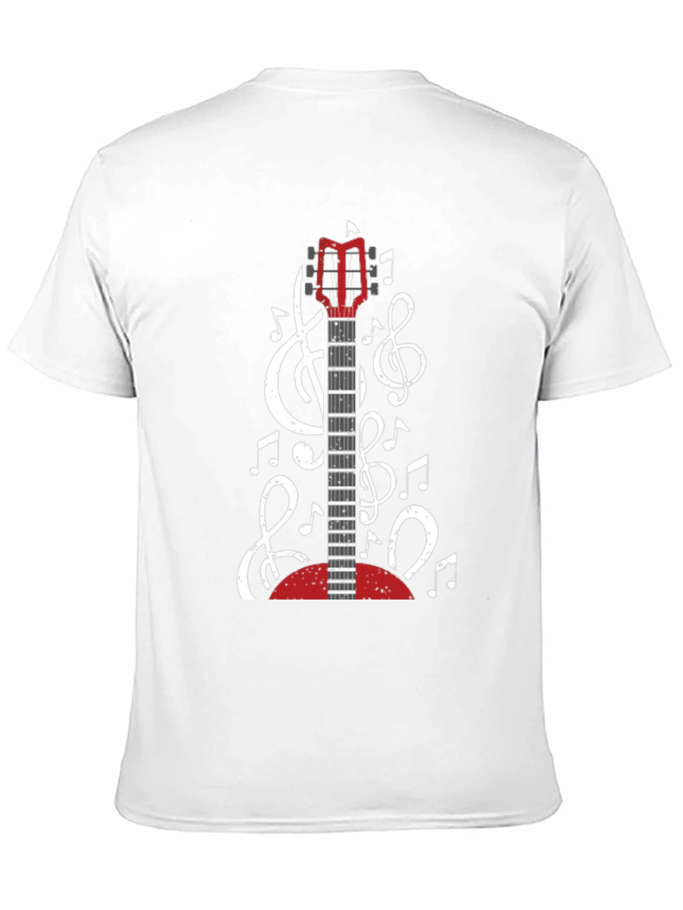 Guitar and Music Notes Black T-Shirt