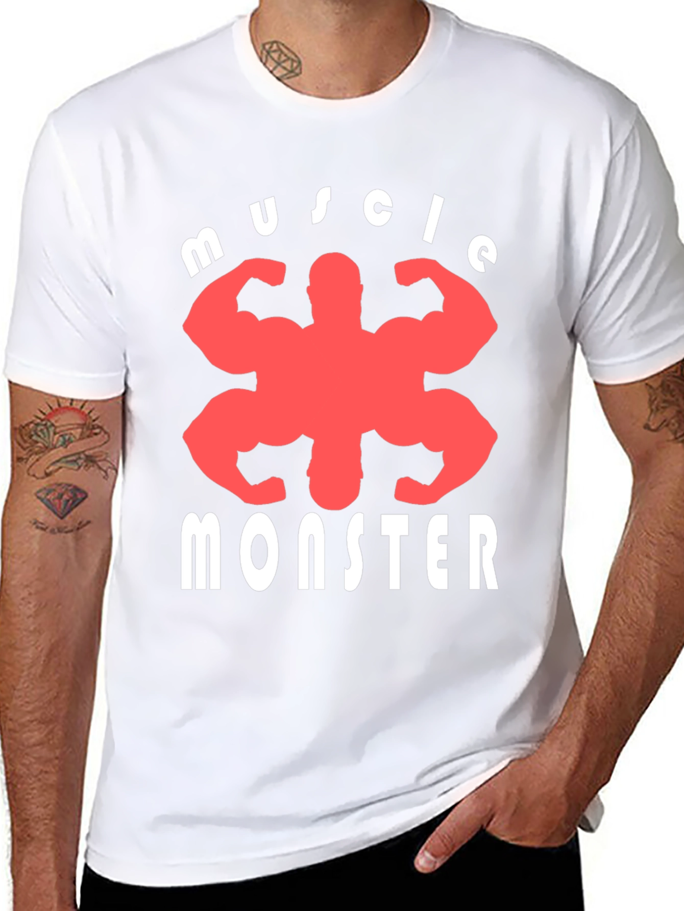 Muscle Monster Graphic Tee - Black Cotton T-Shirt