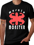 Muscle Monster Graphic Tee - Black Cotton T-Shirt