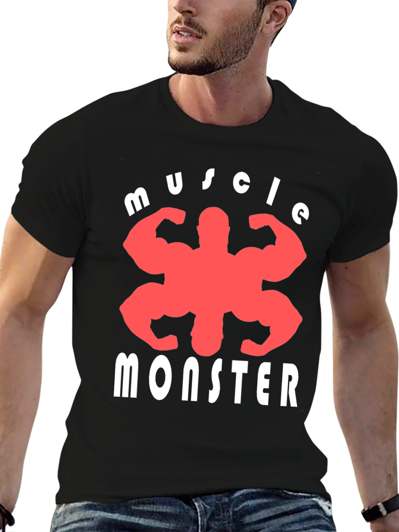 Muscle Monster Graphic Tee - Black Cotton T-Shirt