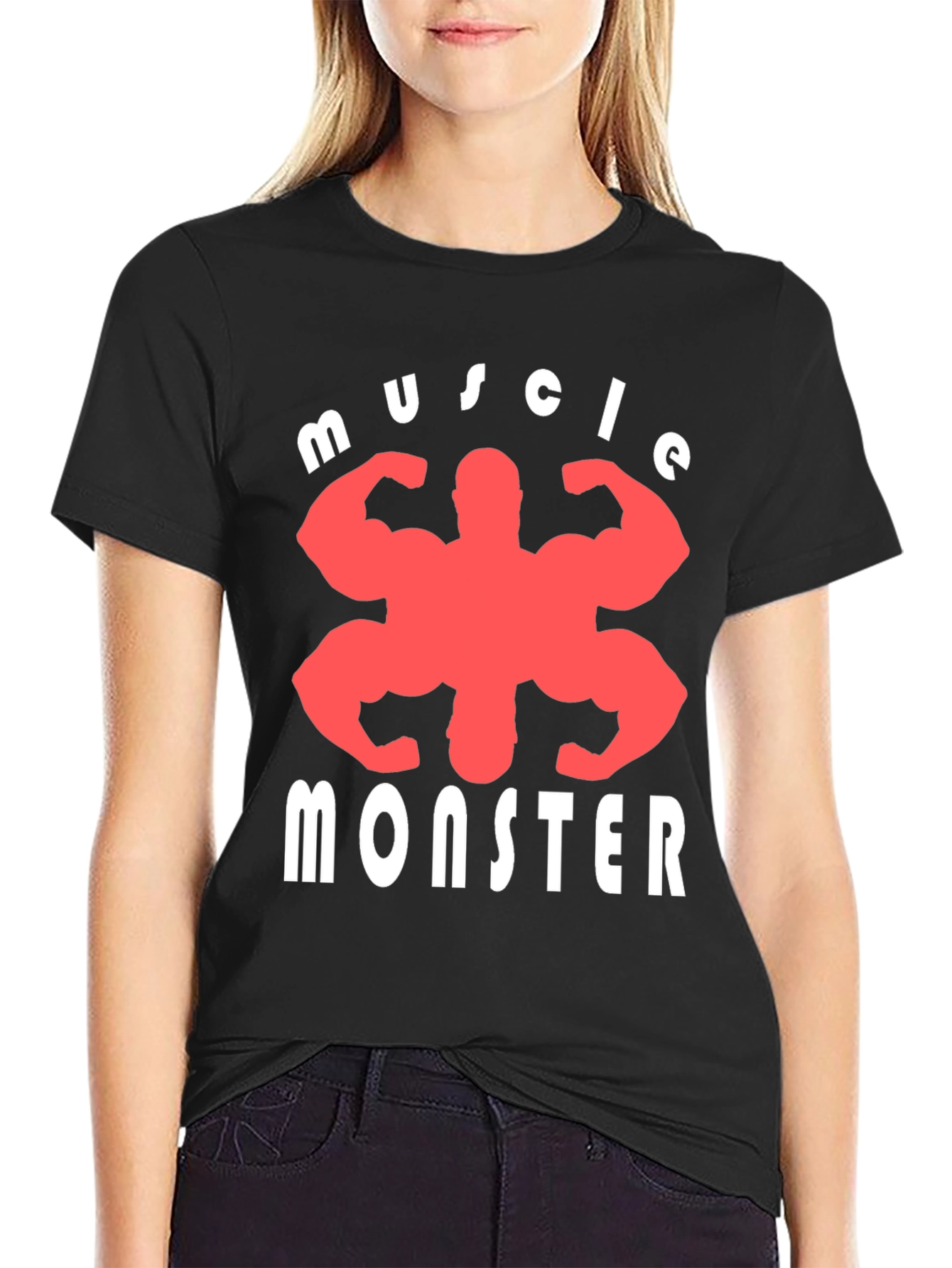 Muscle Monster Graphic Tee - Black Cotton T-Shirt