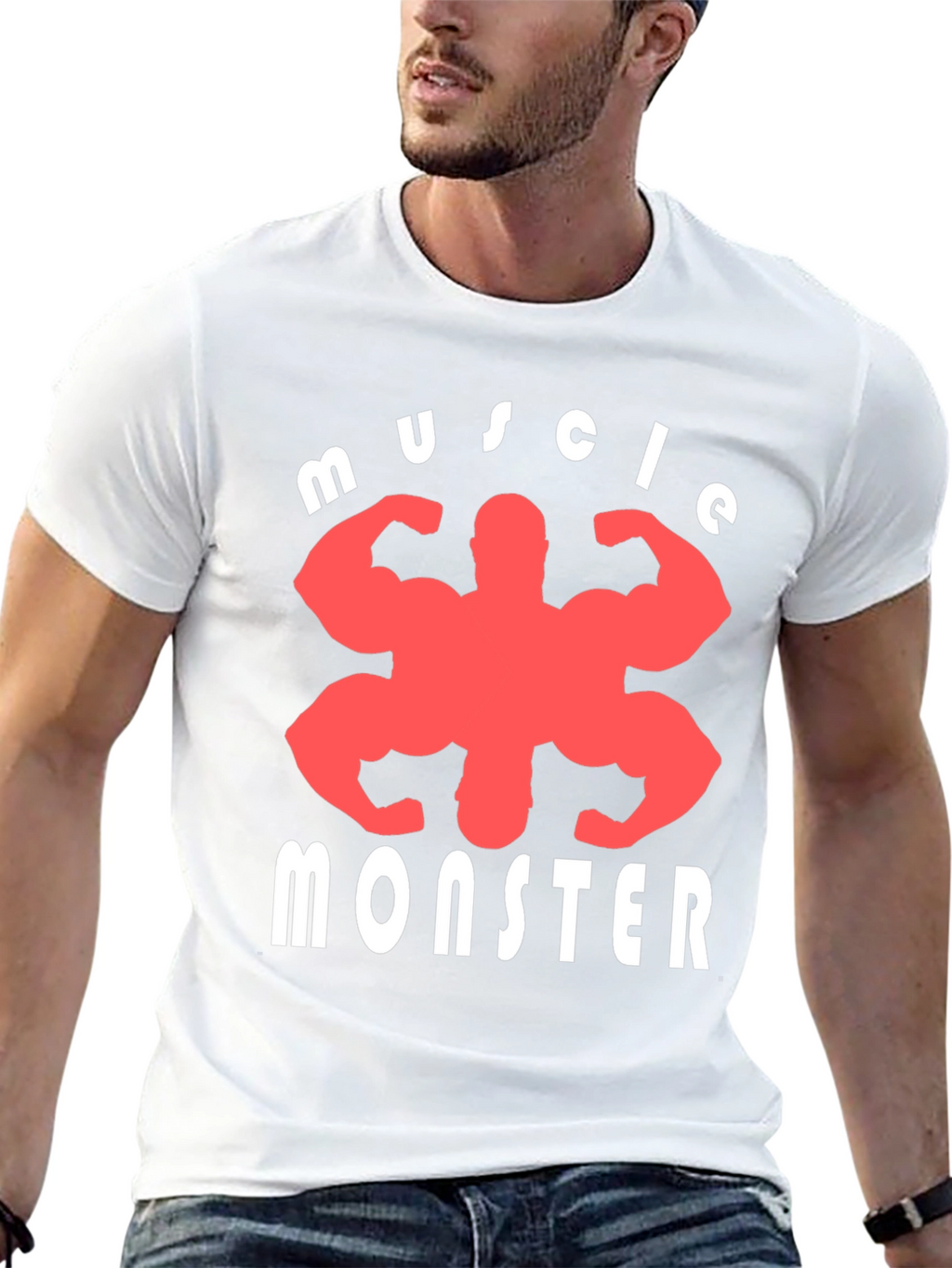 Muscle Monster Graphic Tee - Black Cotton T-Shirt