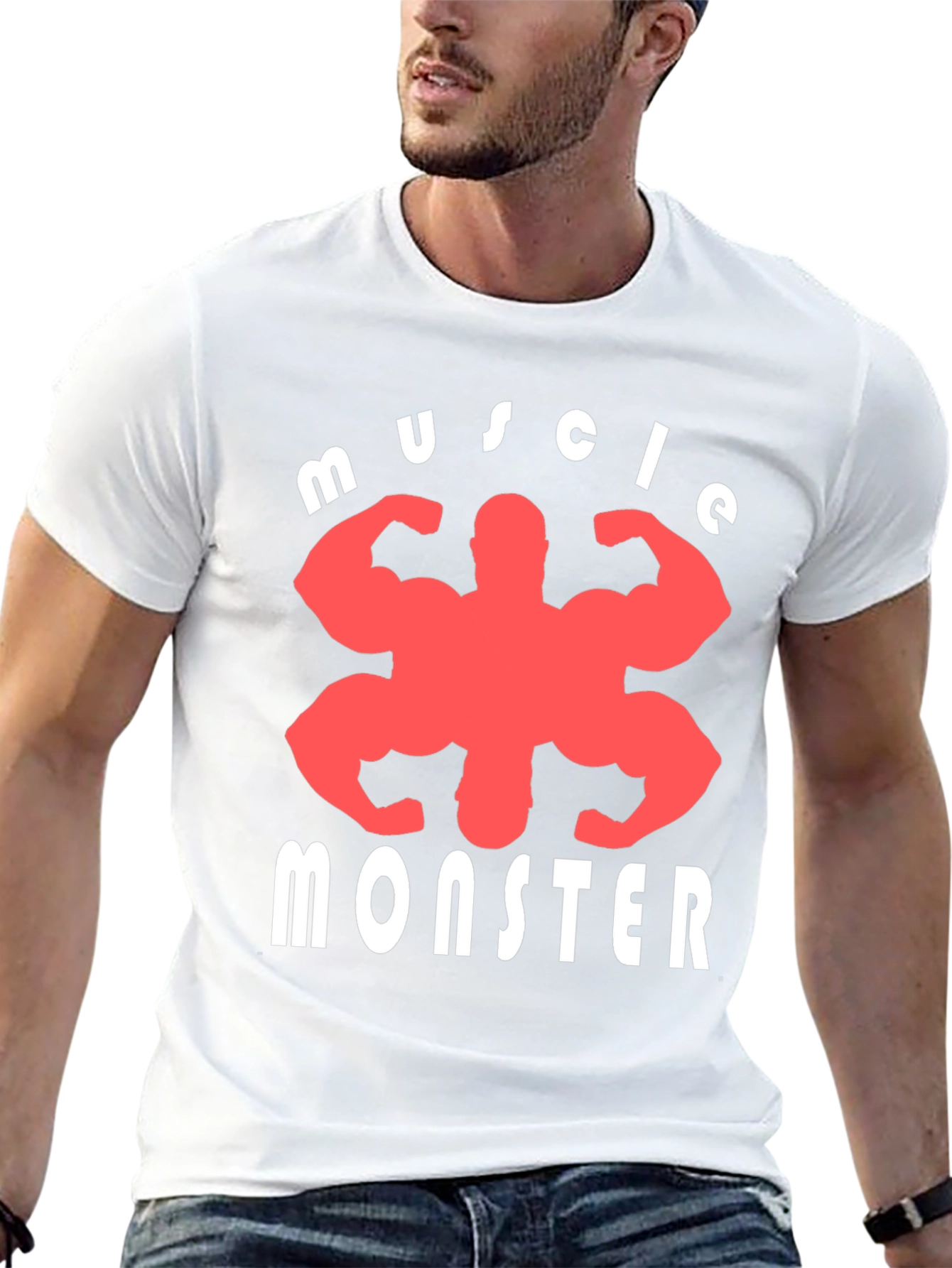 Muscle Monster Graphic Tee - Black Cotton T-Shirt