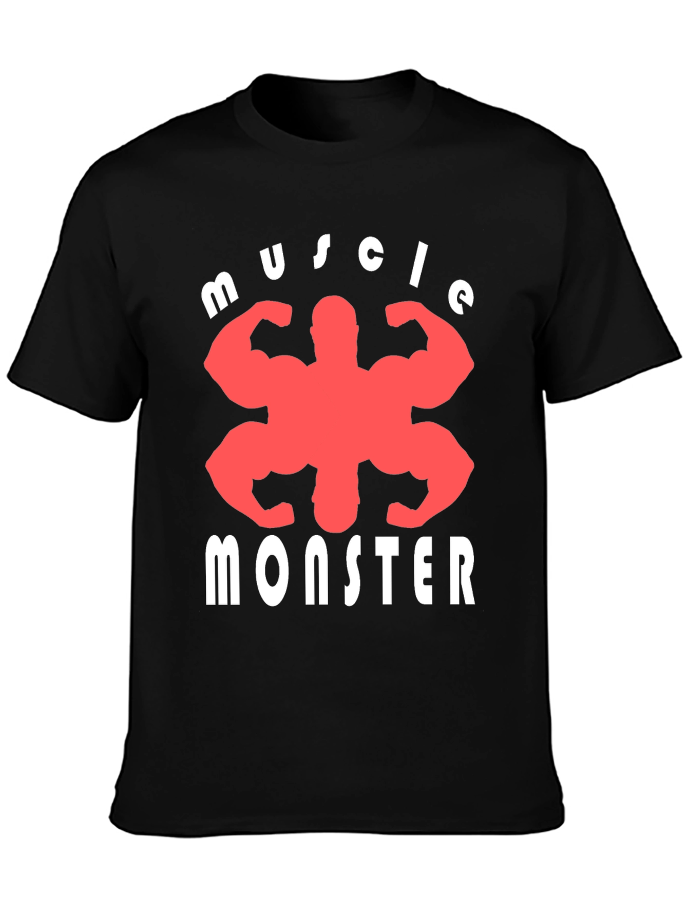 Muscle Monster Graphic Tee - Black Cotton T-Shirt
