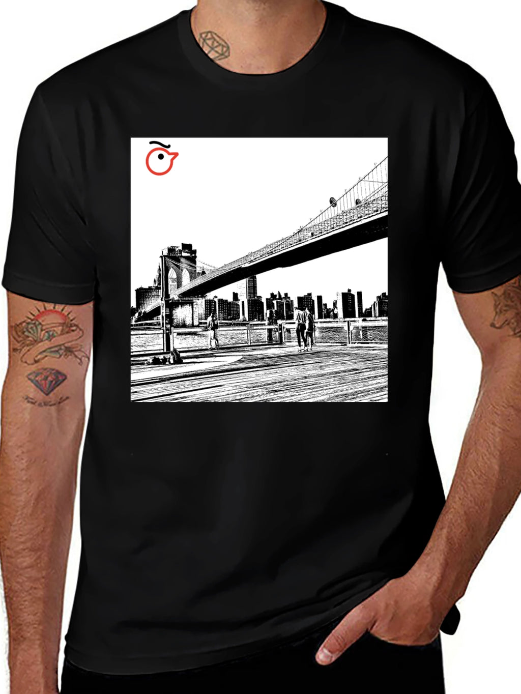 Brooklyn Bridge Graphic Tee - Modern Art T-Shirt