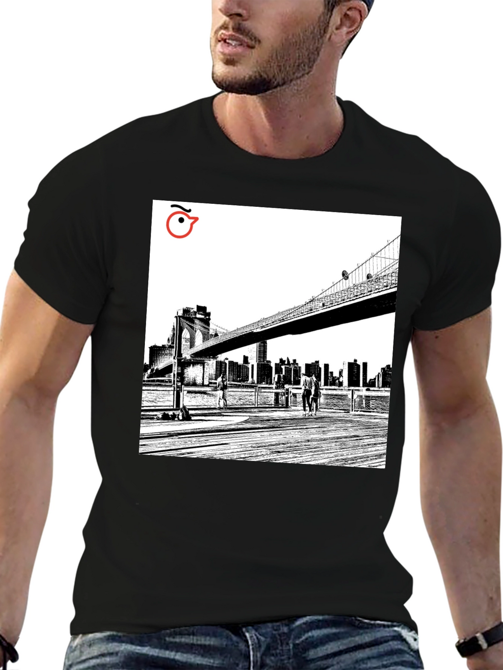 Brooklyn Bridge Graphic Tee - Modern Art T-Shirt
