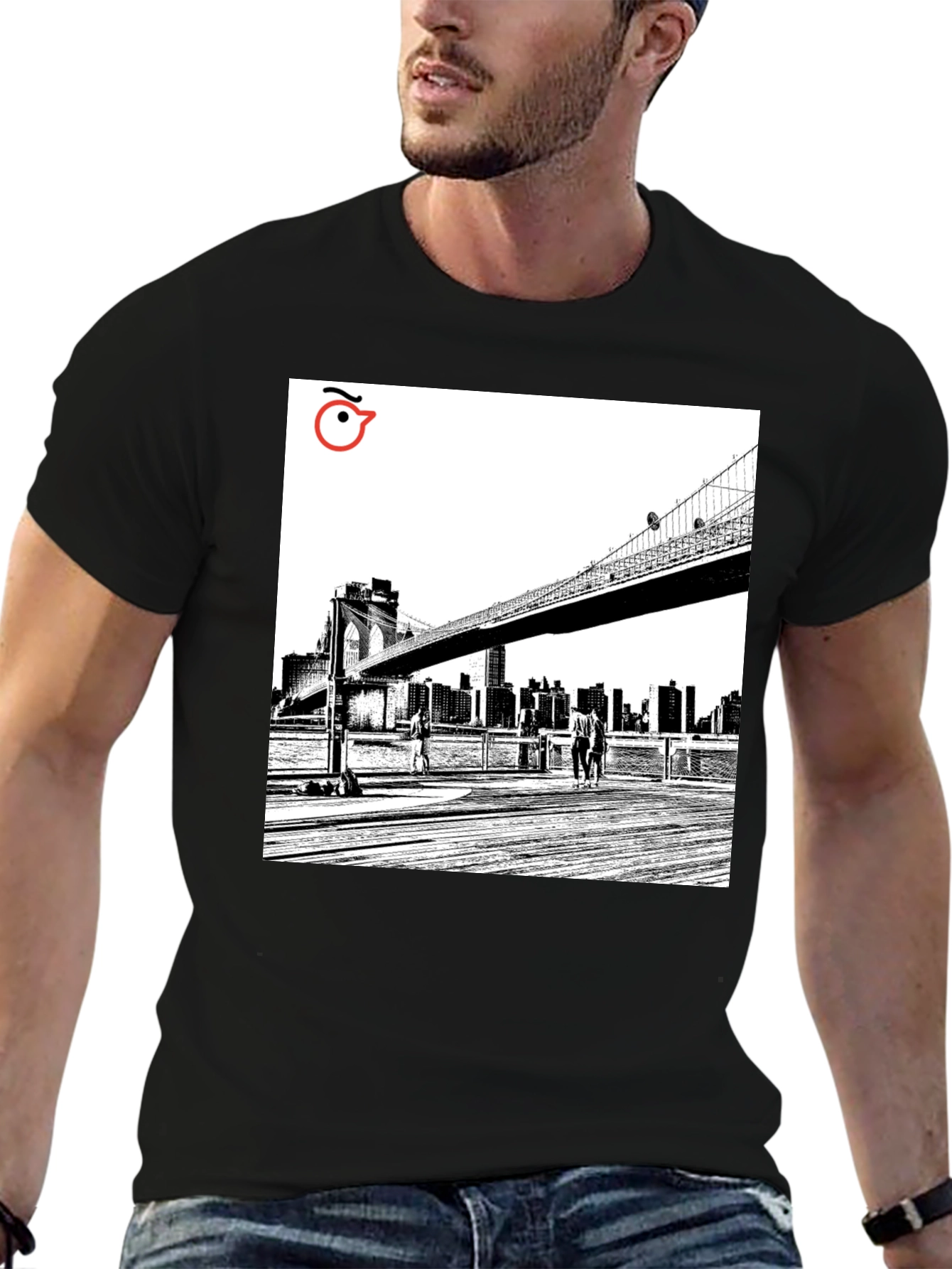 Brooklyn Bridge Graphic Tee - Modern Art T-Shirt