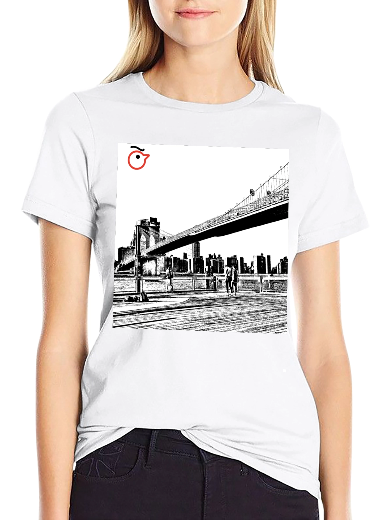Brooklyn Bridge Graphic Tee - Modern Art T-Shirt