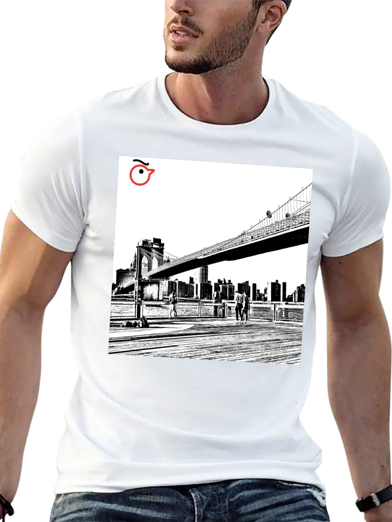 Brooklyn Bridge Graphic Tee - Modern Art T-Shirt
