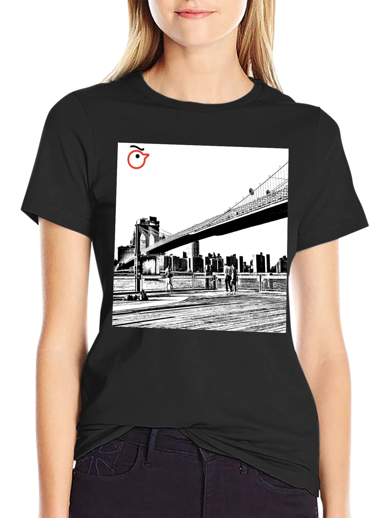 Brooklyn Bridge Graphic Tee - Modern Art T-Shirt