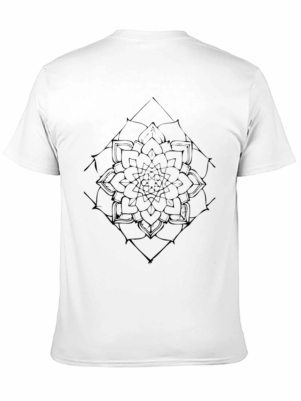 Black Mandala Graphic Tee - Modern Geometric Design