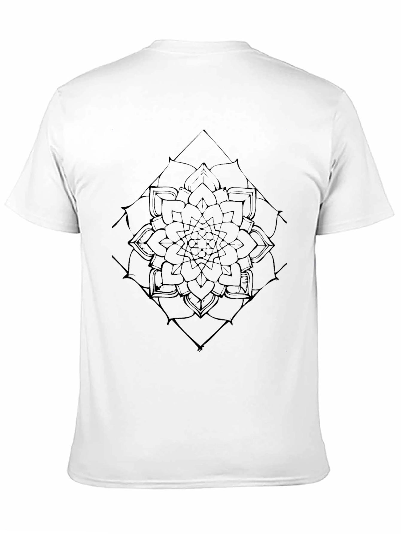 Black Mandala Graphic Tee - Modern Geometric Design
