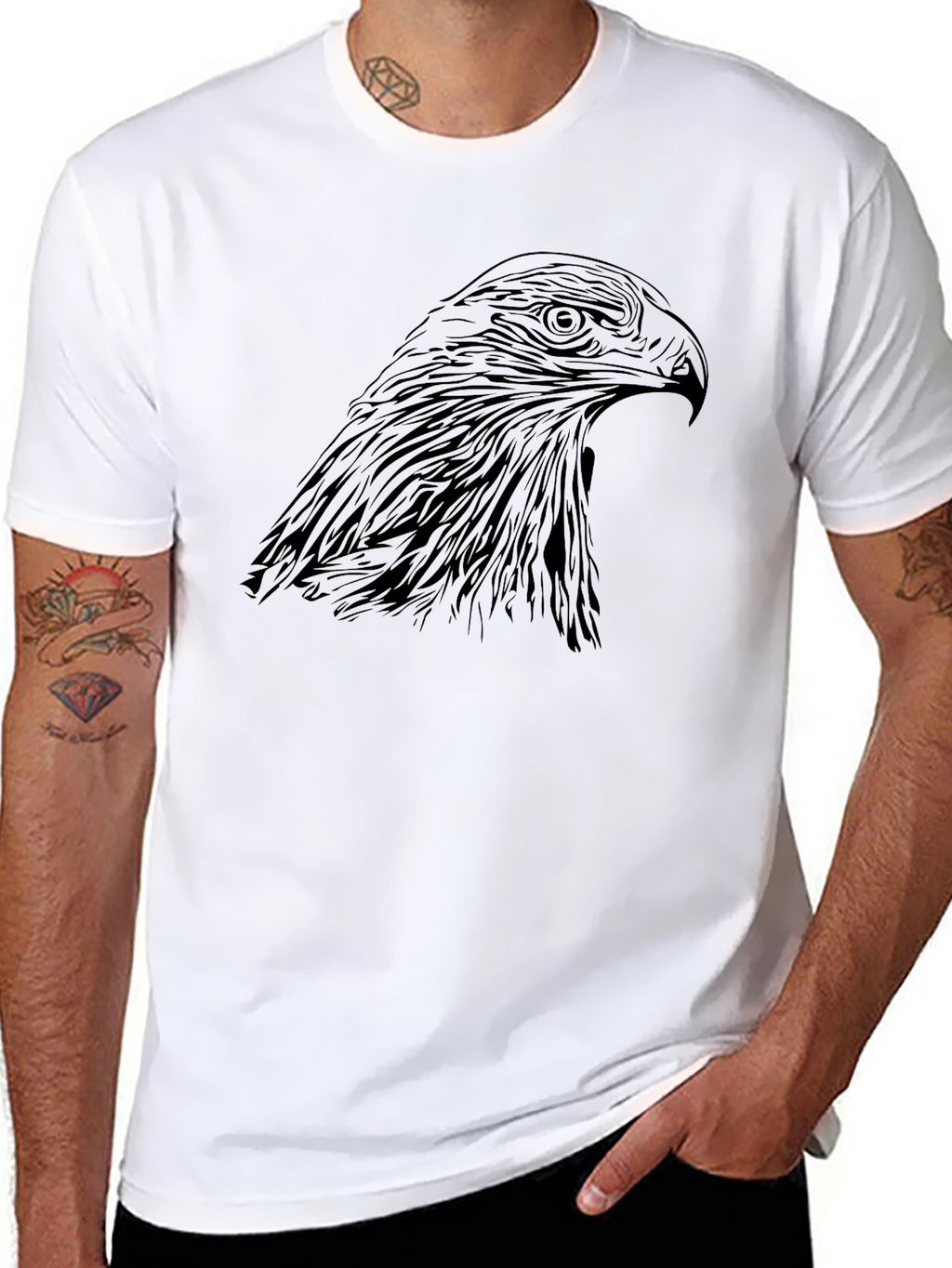 Black Eagle Graphic Tee | Stylish Bird Design