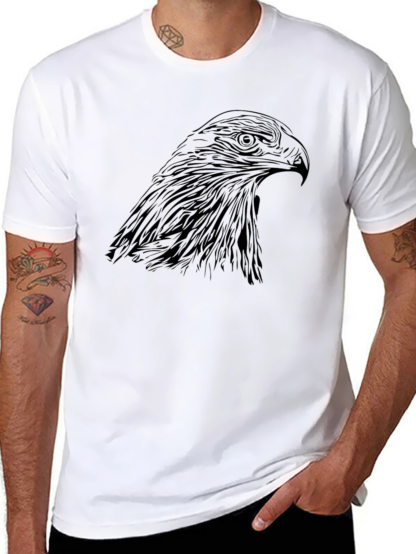 Black Eagle Graphic Tee | Stylish Bird Design