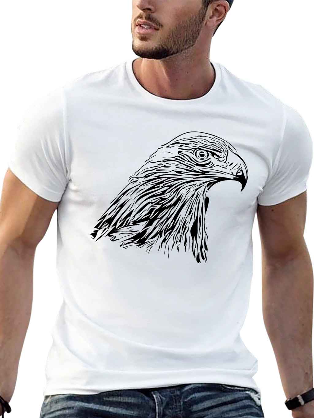 Black Eagle Graphic Tee | Stylish Bird Design