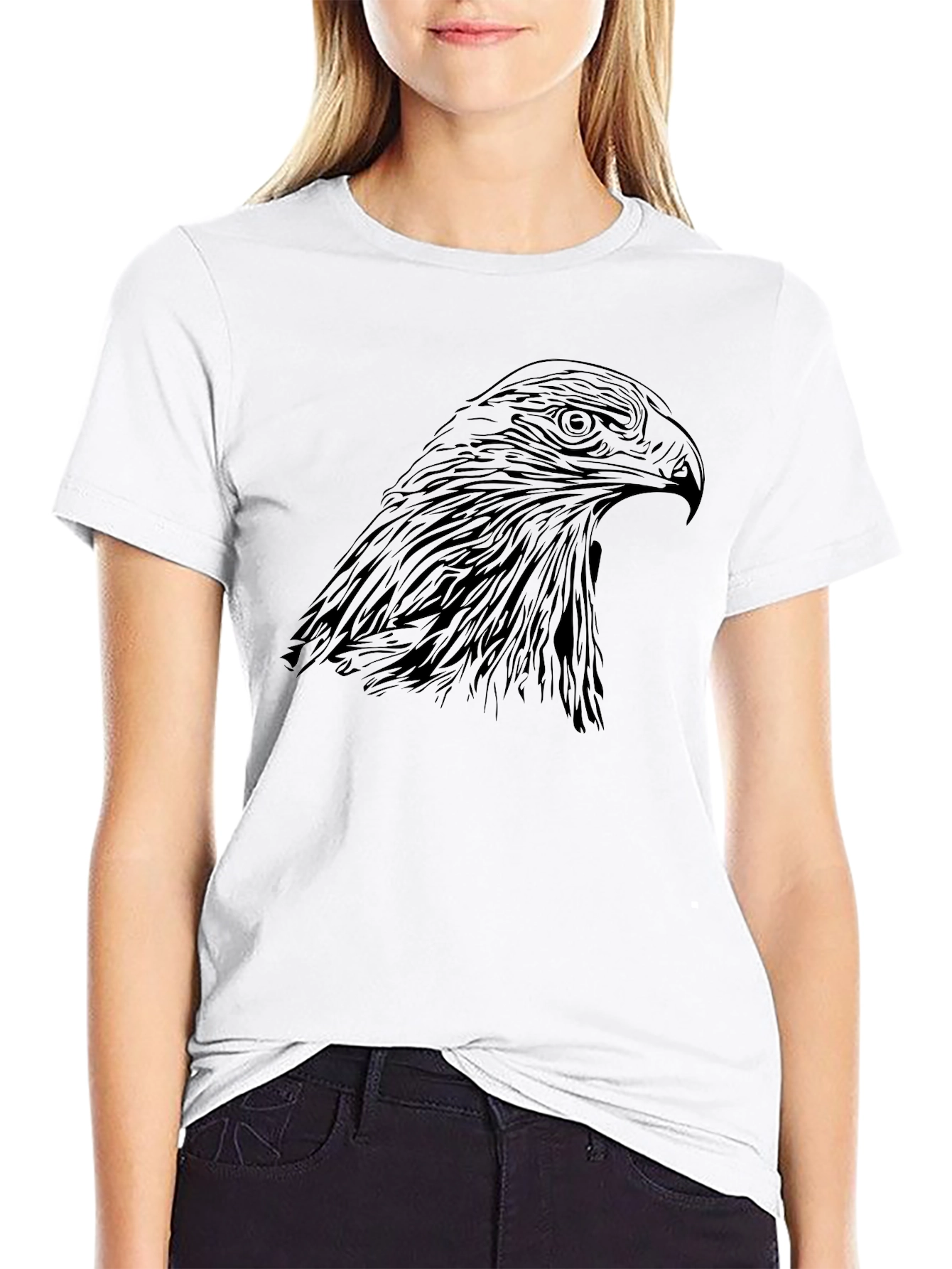 Black Eagle Graphic Tee | Stylish Bird Design