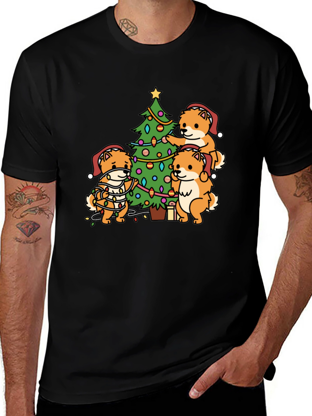 Festive Dog Christmas Tree T-Shirt