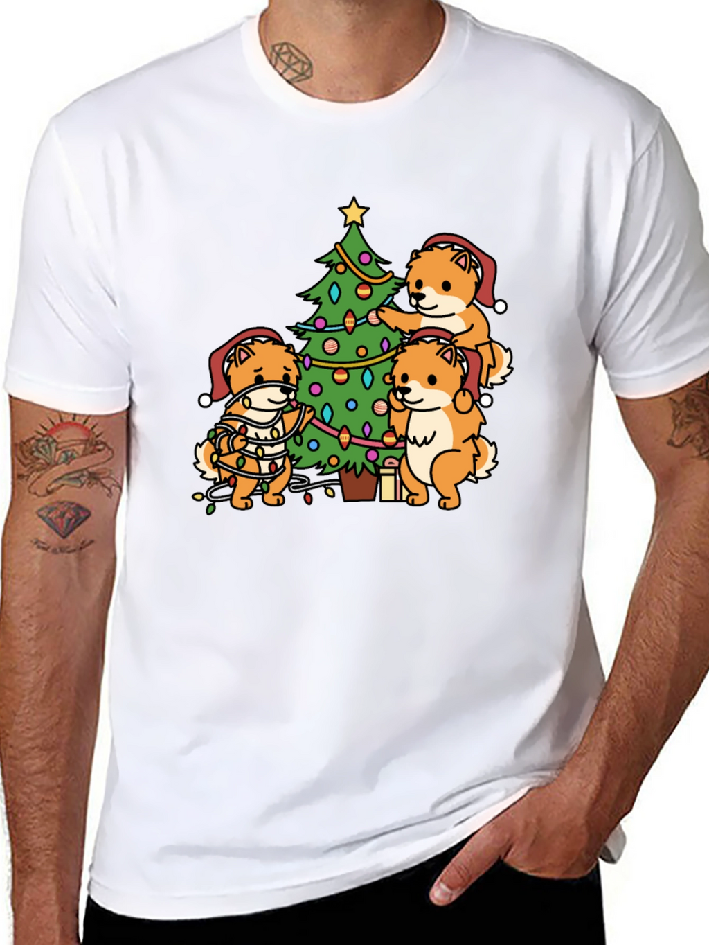 Festive Dog Christmas Tree T-Shirt
