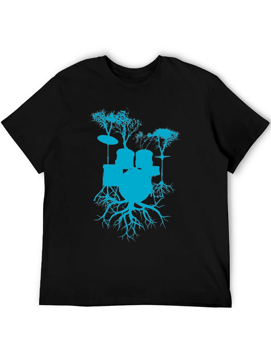 Drum Set Tree Graphic T-Shirt - Rock Band Tee