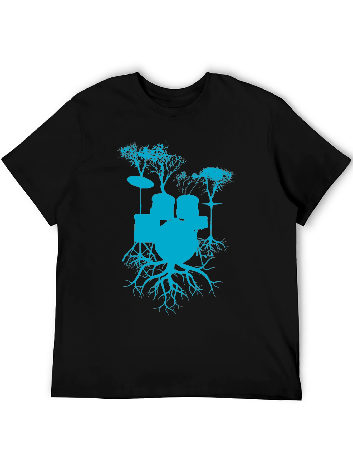 Drum Set Tree Graphic T-Shirt - Rock Band Tee