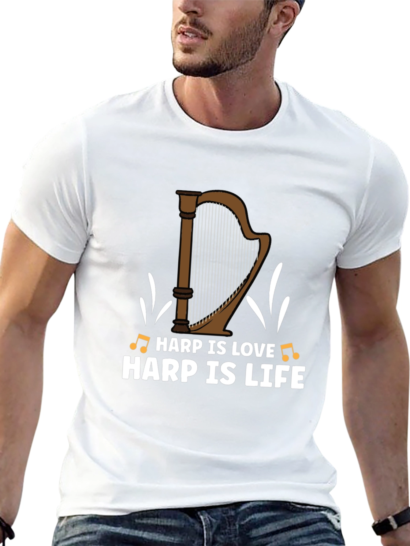 Harp Is Love Harp Is Life Graphic T-Shirt