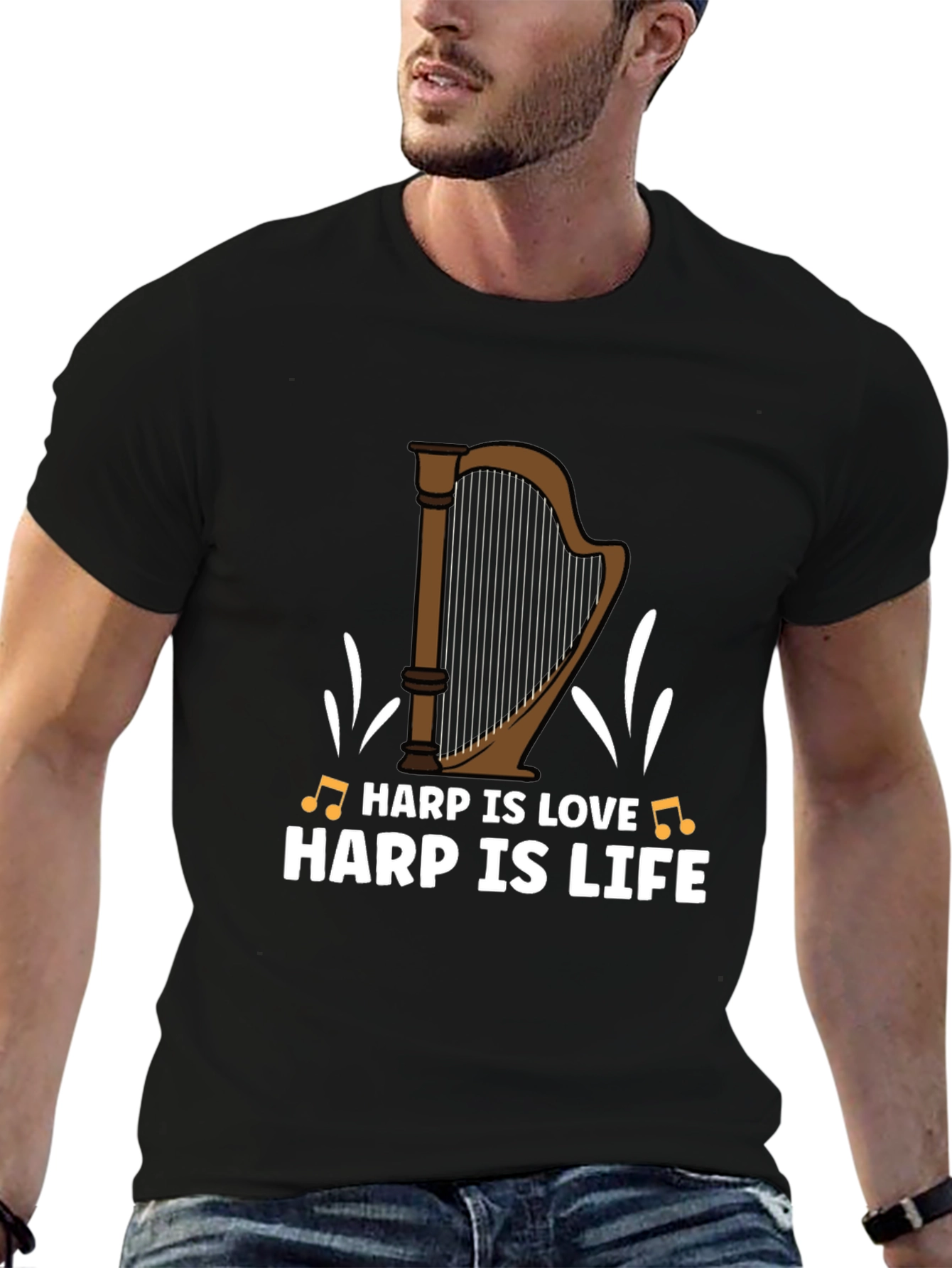 Harp Is Love Harp Is Life Graphic T-Shirt