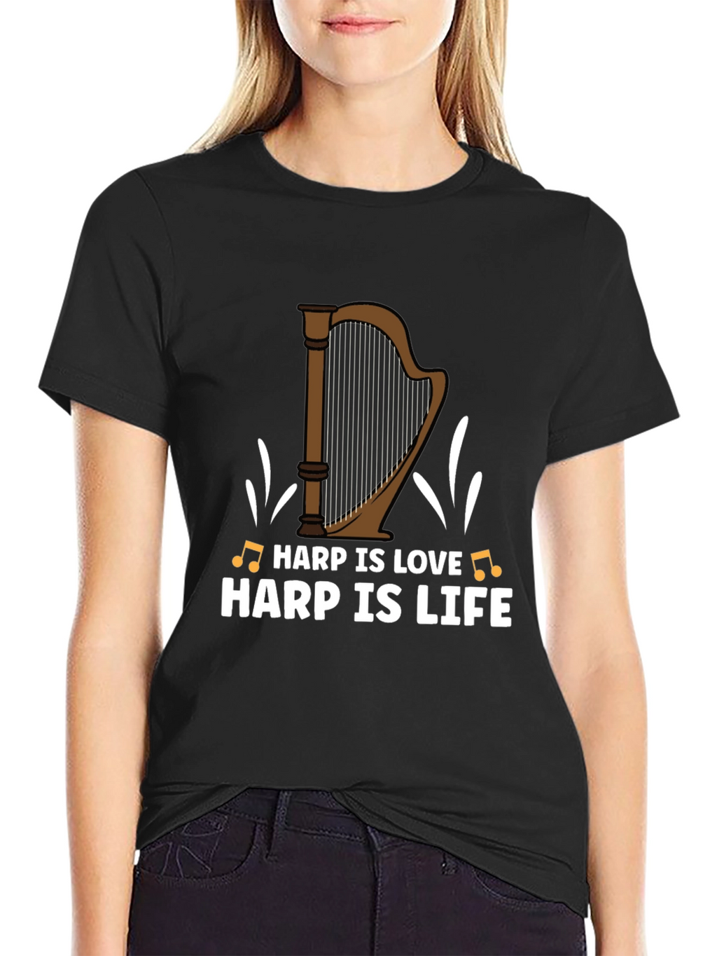 Harp Is Love Harp Is Life Graphic T-Shirt