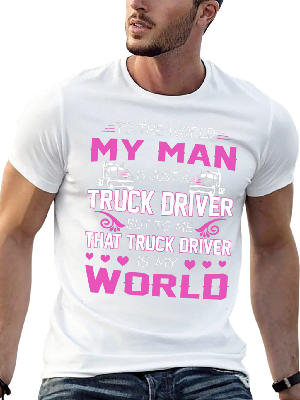 My Man Truck Driver T-Shirt - Black