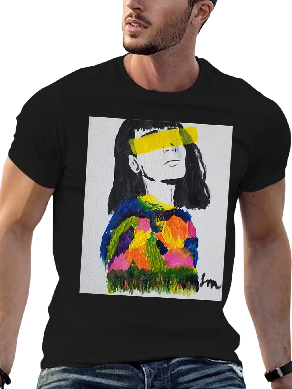 Abstract Portrait Graphic Tee - Stylish & Unique!