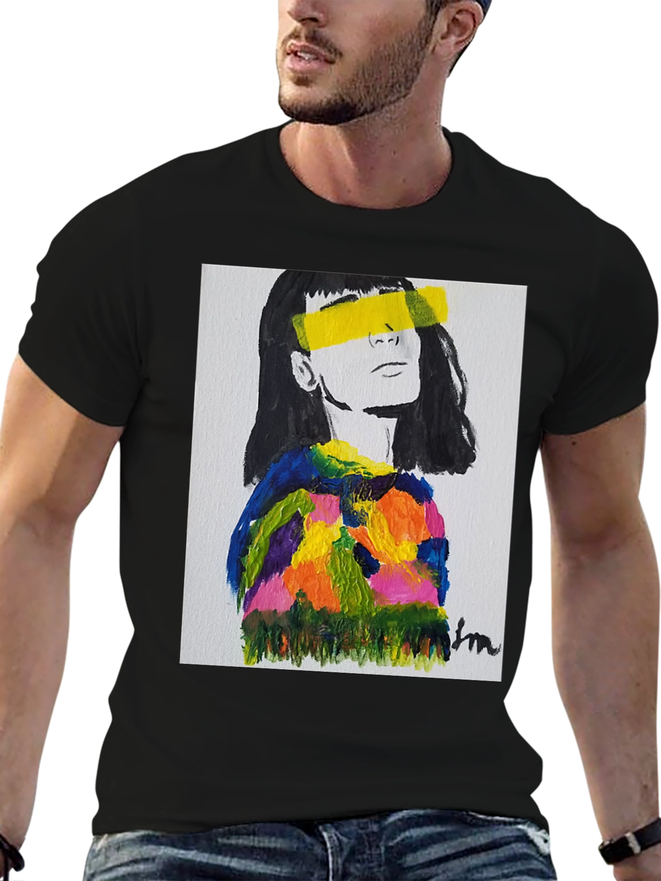 Abstract Portrait Graphic Tee - Stylish & Unique!