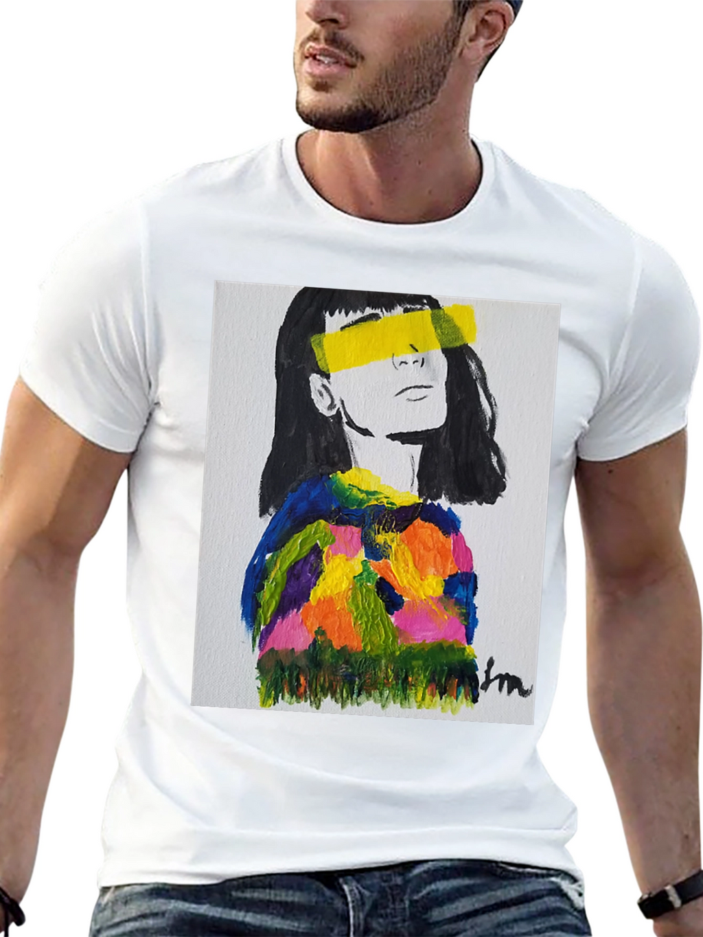 Abstract Portrait Graphic Tee - Stylish & Unique!